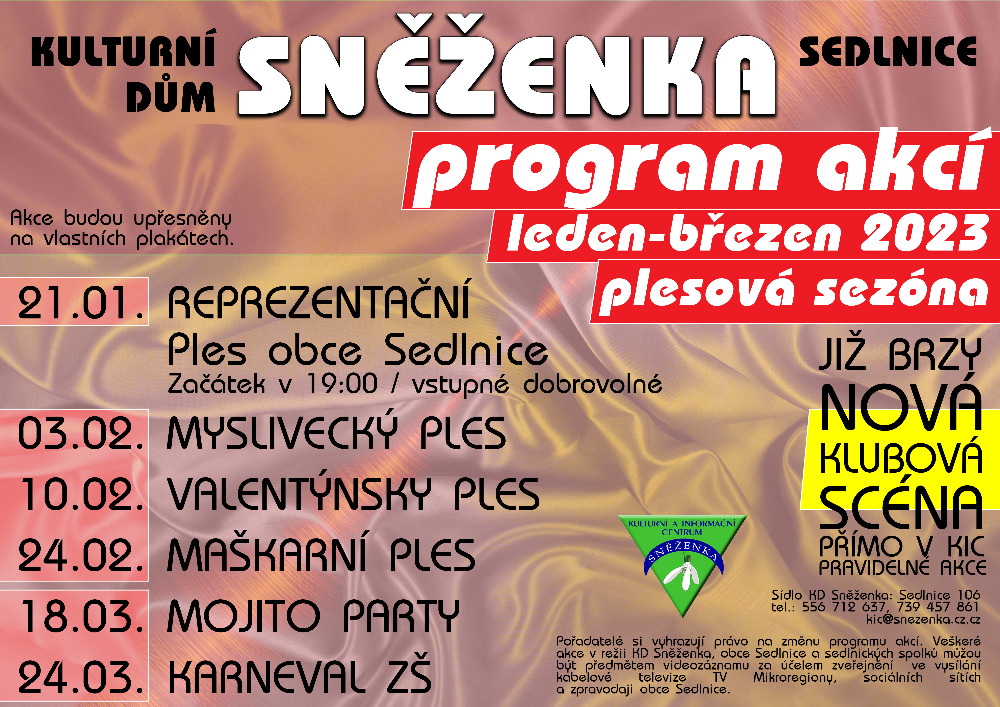 Program akcí leden březen 2023